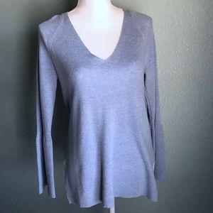 NWT J. Crew - Blue Peplum Sleeve V Neck Sweater